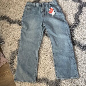 Blue Wash Straight-Leg Jeans